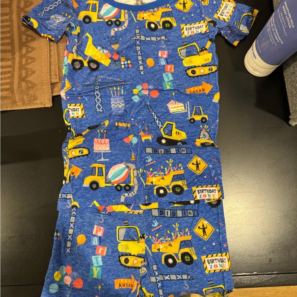 Little Sleepies Blue Construction Pajama Set